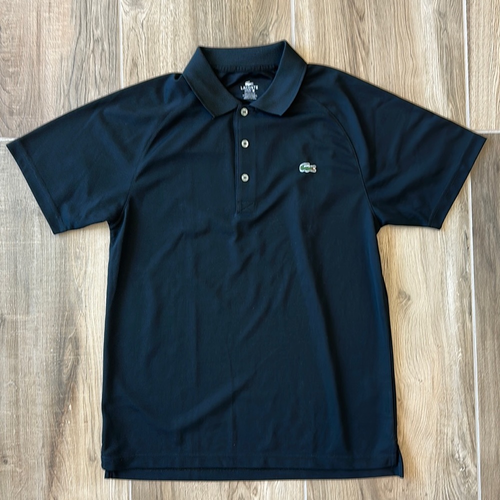 Men’s Lacoste Athletic Polo stretch Medium size 4 Black New